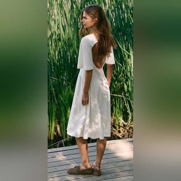 Free People Hanalee Midi Dress In Clean Ivory - Picture 3 of 5